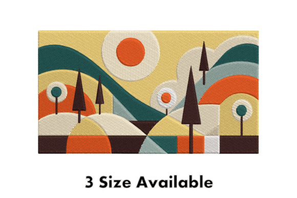 Abstract Landscape Embroidery Design Art