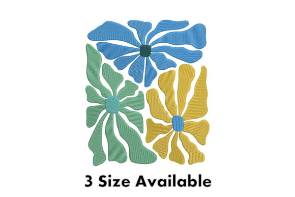 Abstract Triple Floral Embroidery File