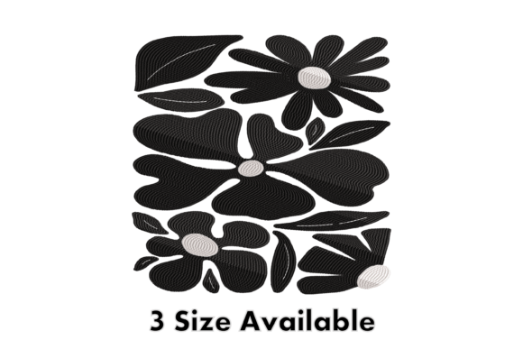 Black Floral Pattern Embroidery File
