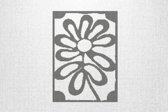 Black Outline Floral Embroidery Art