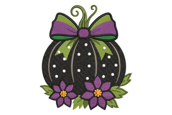 Black Pumpkin Embroidery Design
