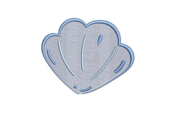 Blue Scallop Shell Embroidery Design