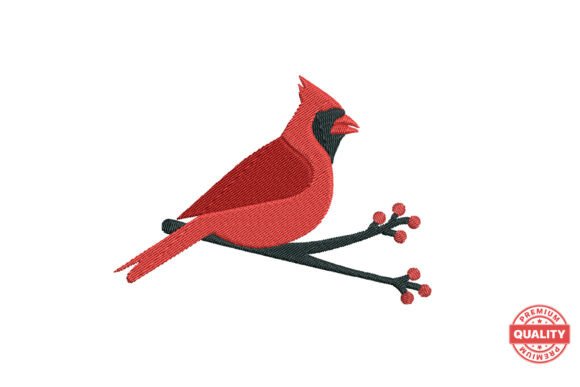 Cardinal North Carolina Bird Embroidery