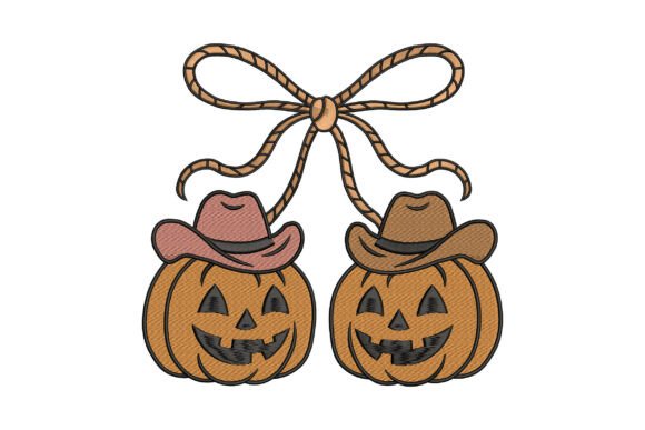 Cowboy Pumpkin Halloween Embroidery