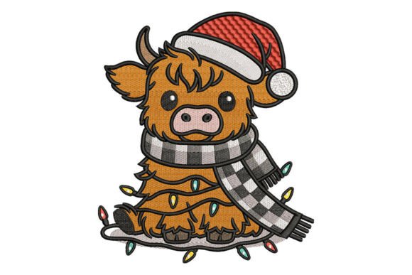 Cute Cow with Lights Embroidery