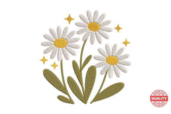 Daisy Flower Floral Embroidery Design