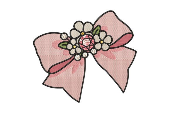 Elegant Floral Bow Embroidery
