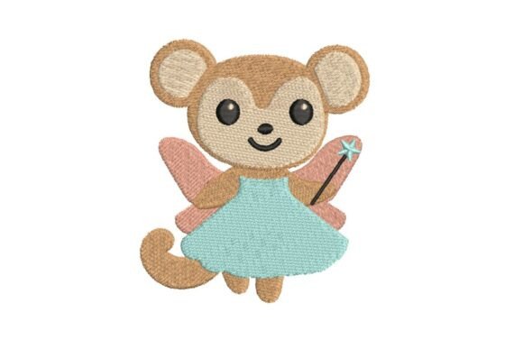 Fairy Monkey Embroidery Design