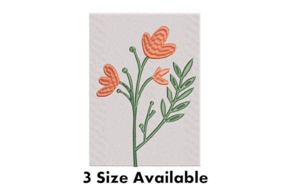 Minimal Floral Stem Embroidery File