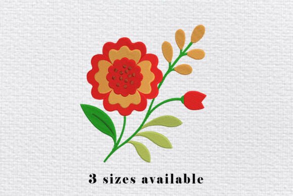 Red Floral Embroidery Design