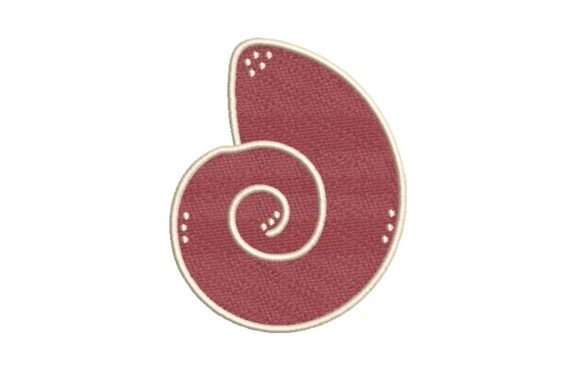 Red Swirl Shell Embroidery Design