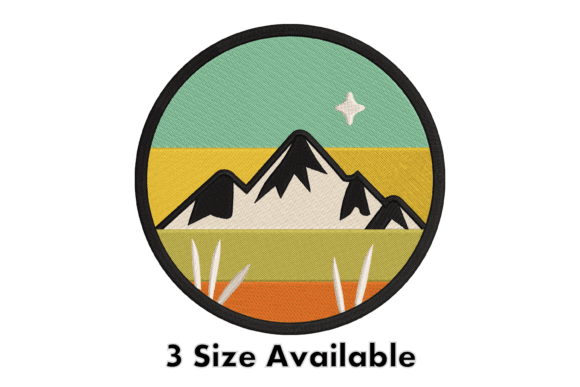 Retro Mountain Patch Embroidery File