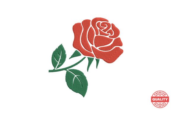 Single Rose Flower Embroidery Design