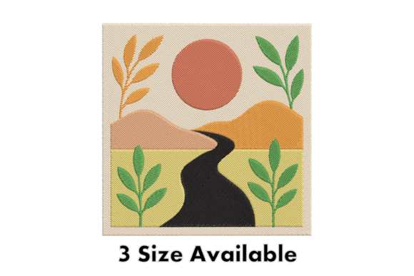 Sunset Nature Path Embroidery Design