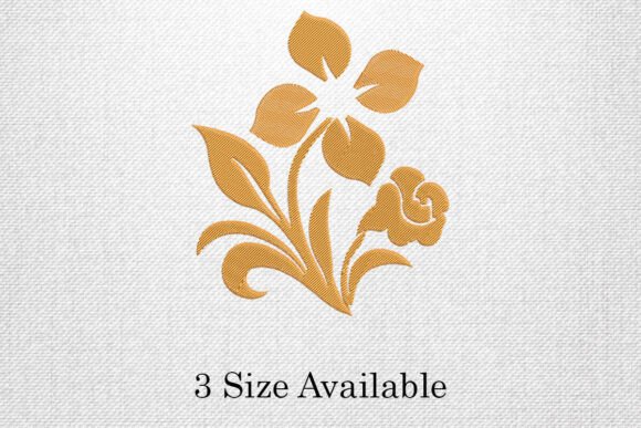 Yellow Floral Embroidery Design File